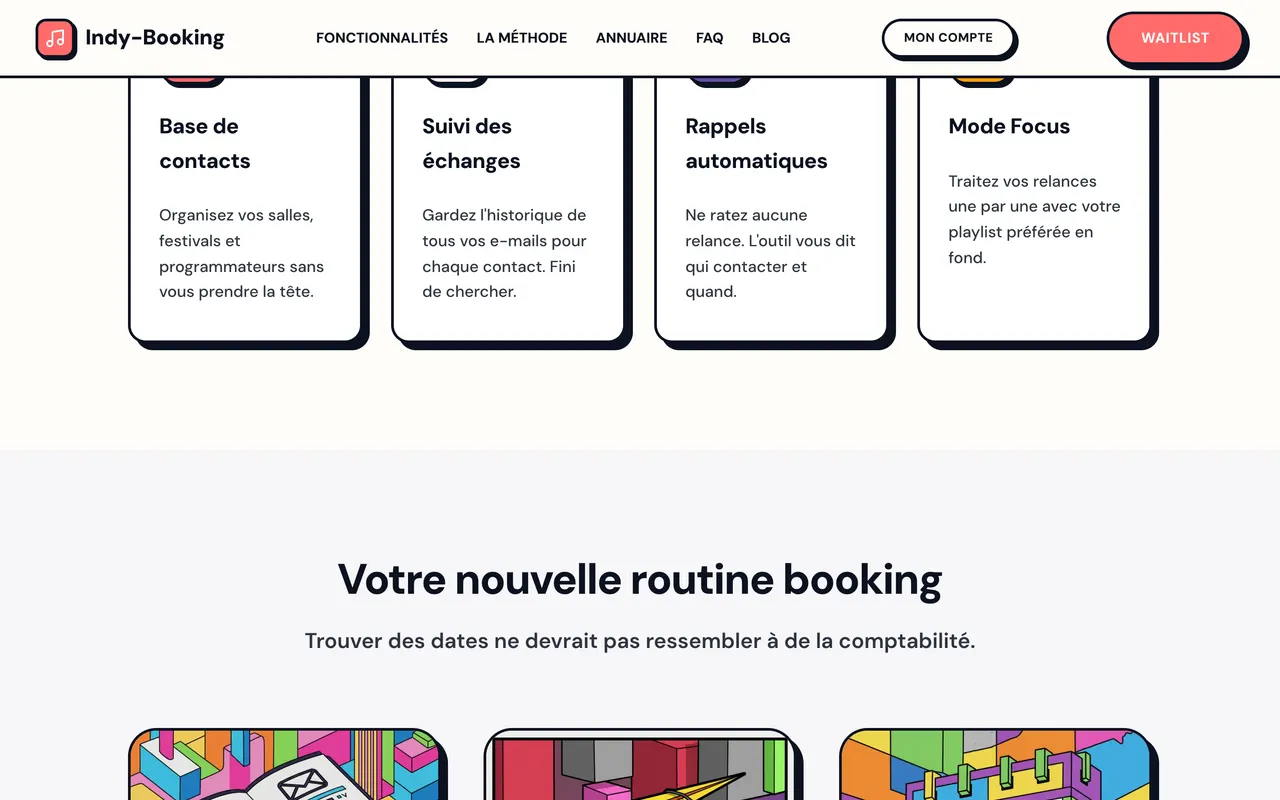 Fonctionnalités : base de contacts, suivi des échanges, rappels automatiques, mode focus